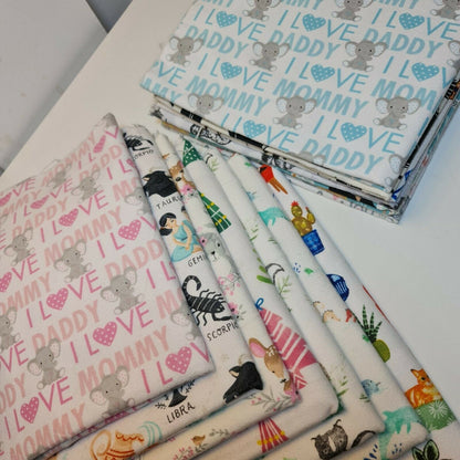 100% Cotton Brushed Flannel Winceyette Fabric – 44" Wide Printed Material for Quilting & Sewing Projects
