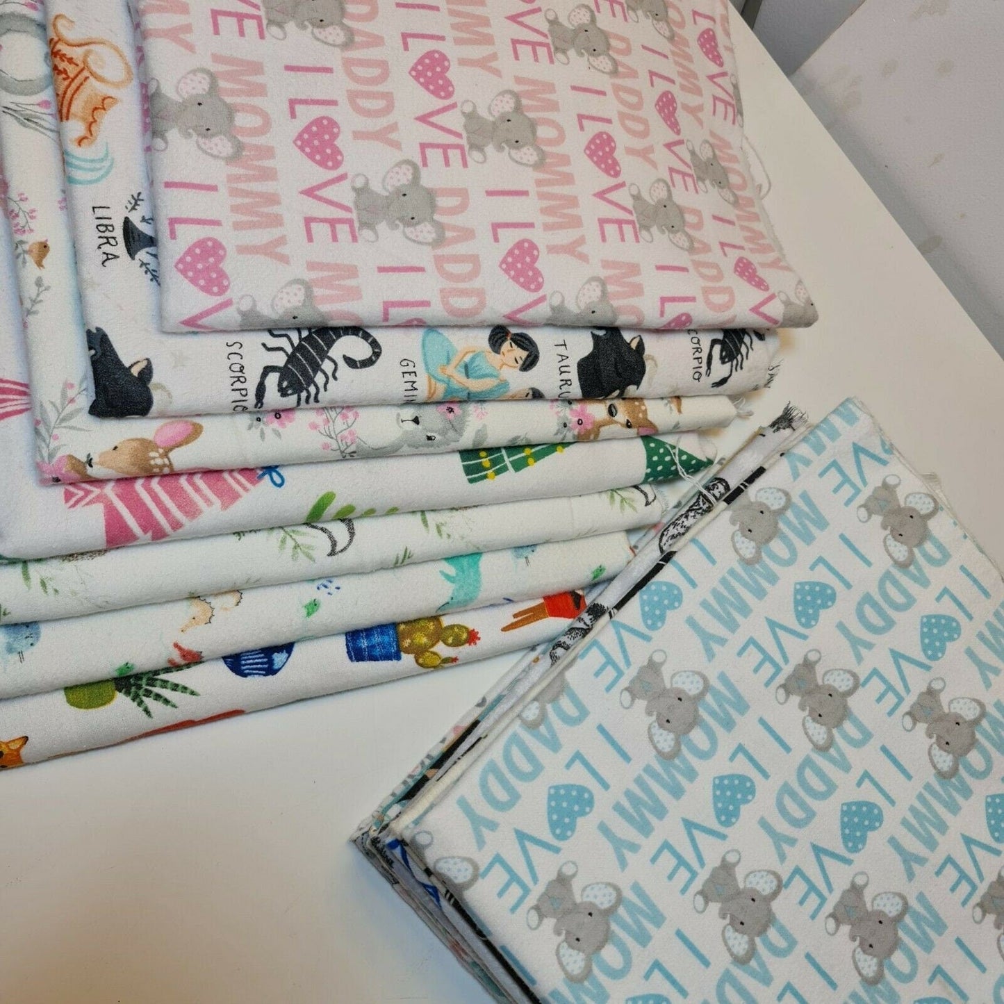 100% Cotton Brushed Flannel Winceyette Fabric – 44" Wide Printed Material for Quilting & Sewing Projects