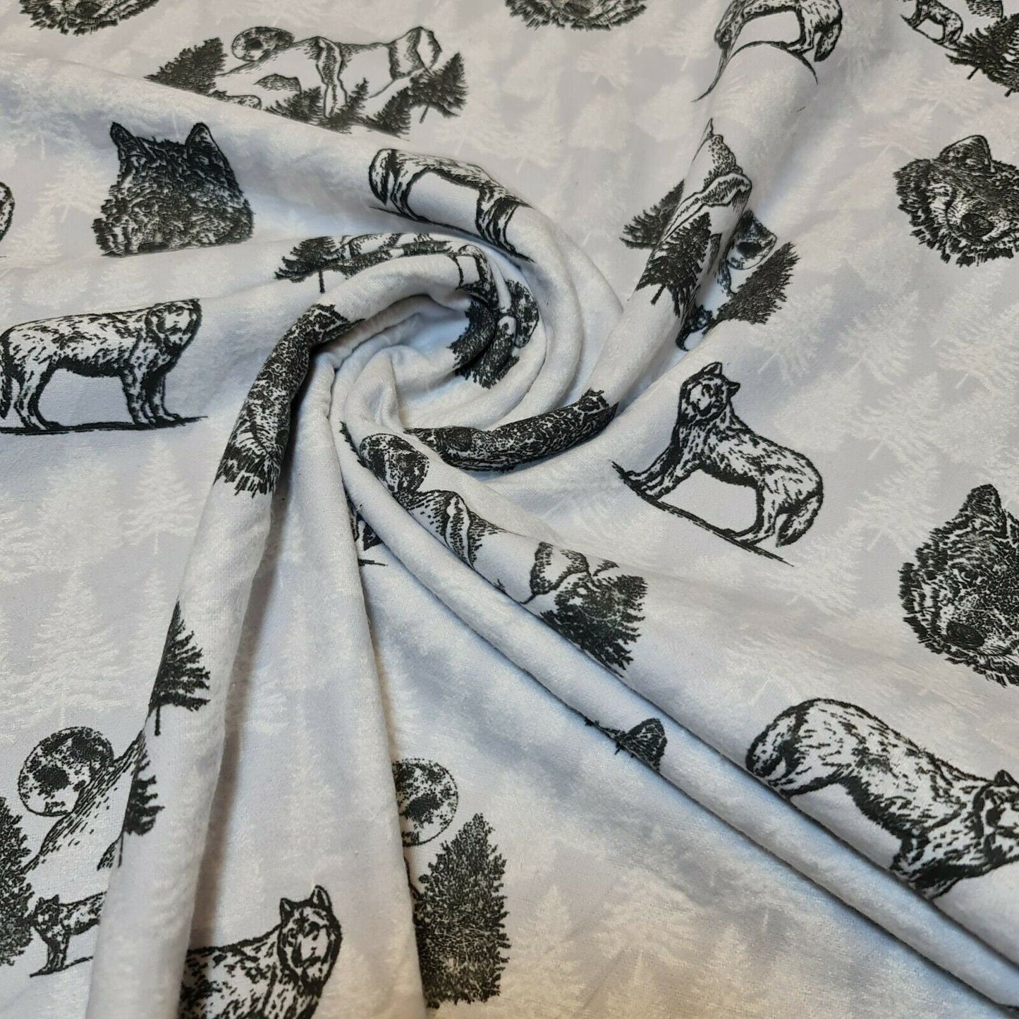 100% Cotton Brushed Flannel Winceyette Fabric – 44" Wide Printed Material for Quilting & Sewing Projects