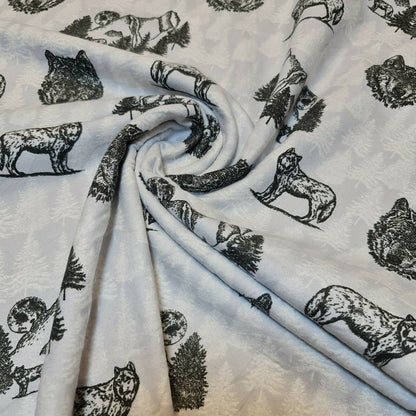 100% Cotton Brushed Flannel Winceyette Fabric – 44" Wide Printed Material for Quilting & Sewing Projects