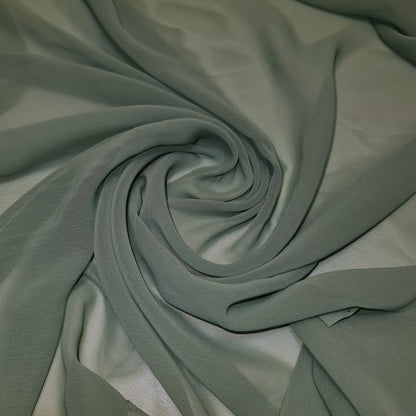 Sheer Poly Crepe Chiffon Fabric – Semi-Transparent, Lightweight 44" Wide for Dress, Draping & Craft