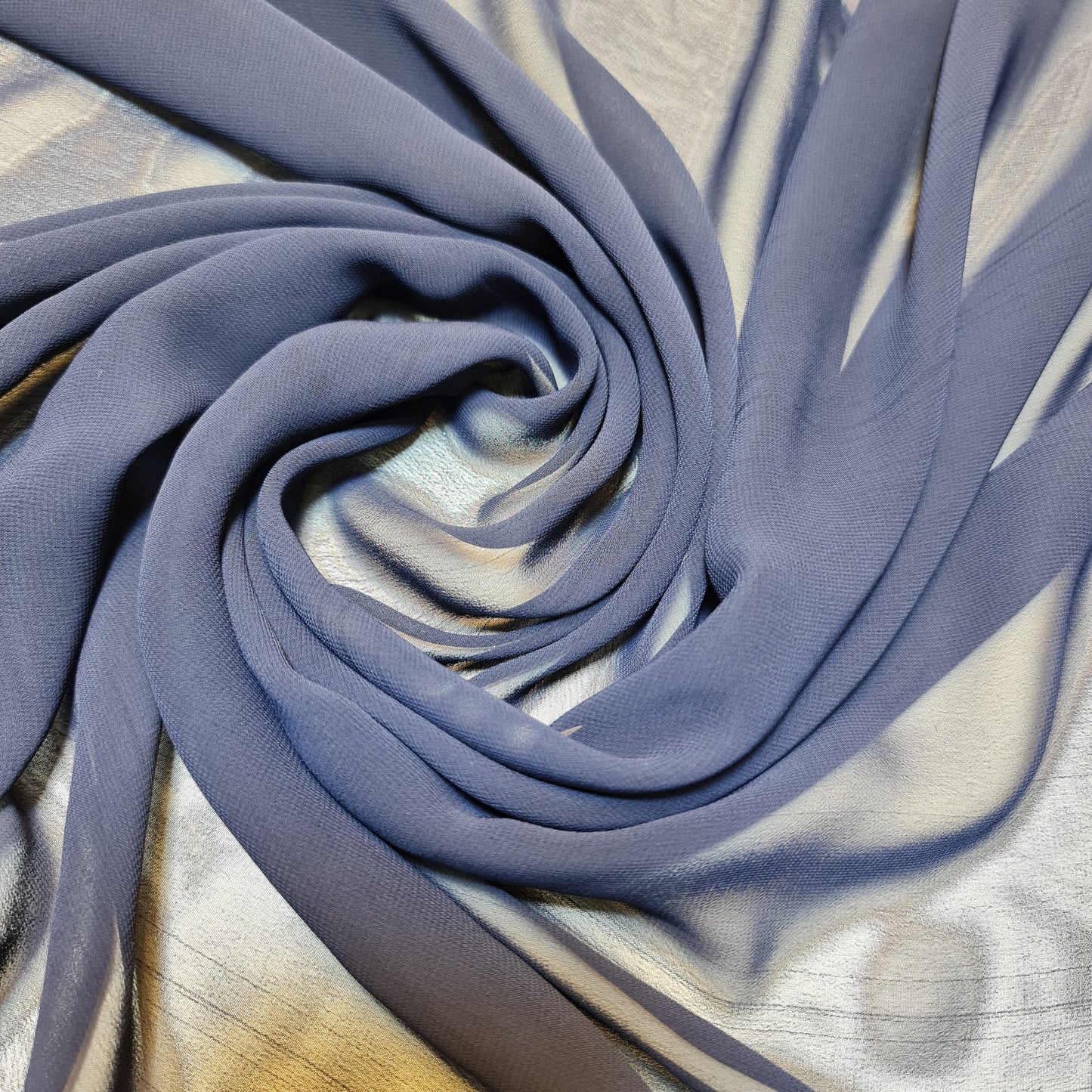 Sheer Poly Crepe Chiffon Fabric – Semi-Transparent, Lightweight 44" Wide for Dress, Draping & Craft