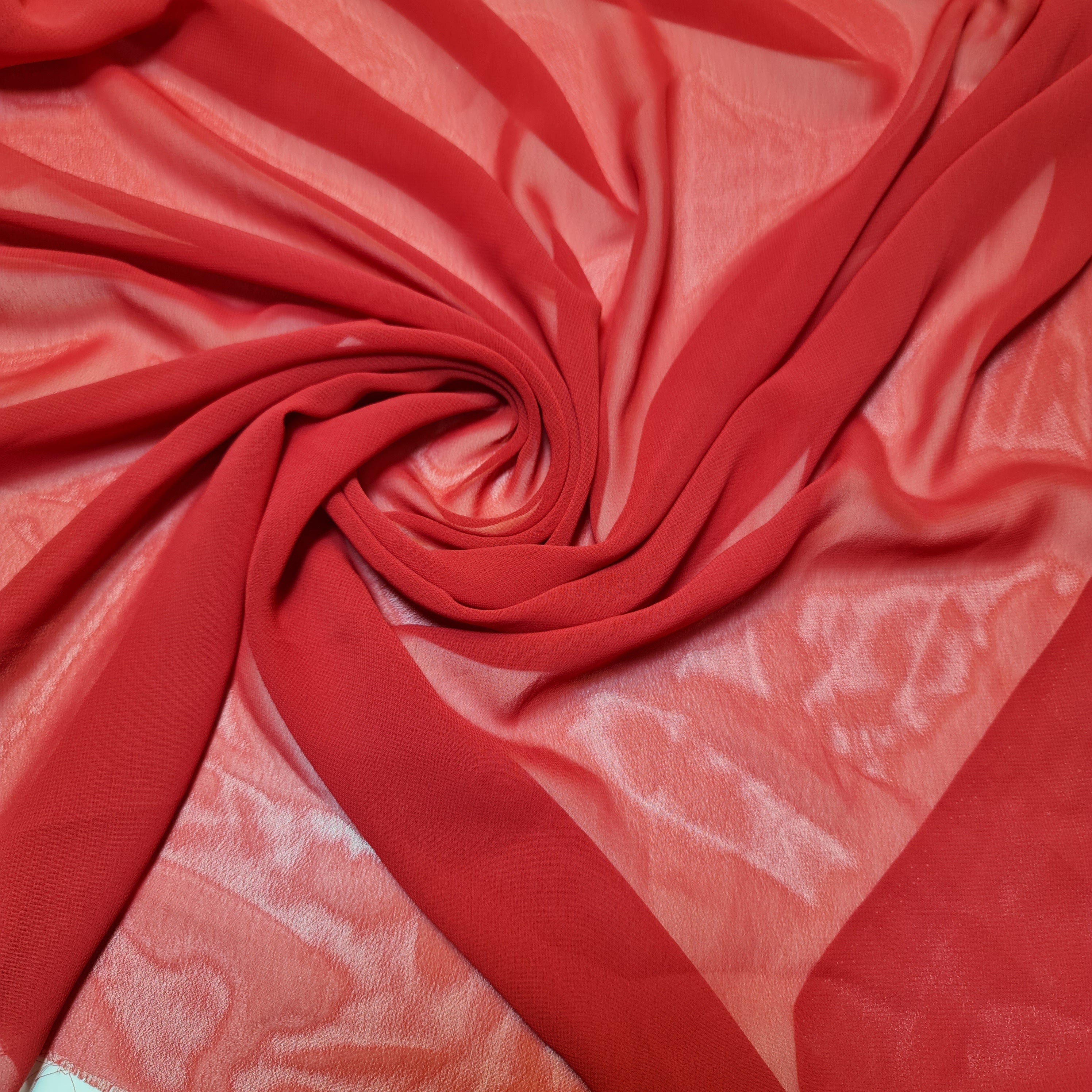 Sheer Poly Crepe Chiffon Fabric – Semi-Transparent, Lightweight 44
