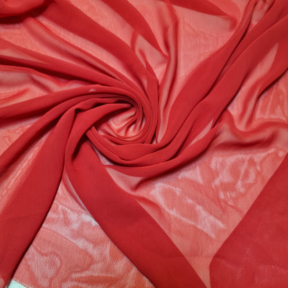 Sheer Poly Crepe Chiffon Fabric – Semi-Transparent, Lightweight 44" Wide for Dress, Draping & Craft