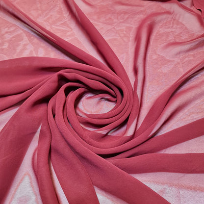 Sheer Poly Crepe Chiffon Fabric – Semi-Transparent, Lightweight 44" Wide for Dress, Draping & Craft