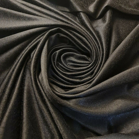 Black Brushed Viscose Sweatshirt & T-Shirt Jersey Fabric – Hoodie, School & Dress Material, 58" Wide
