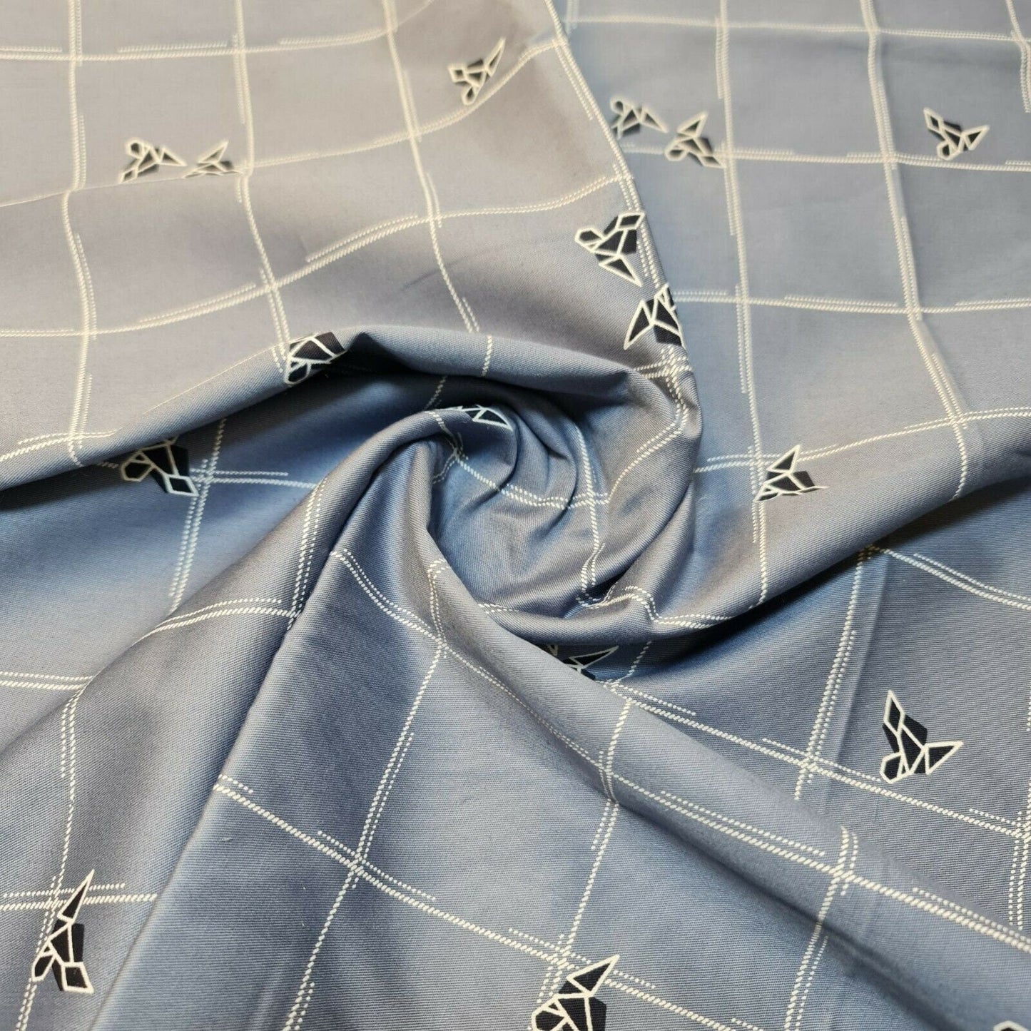 100% Cotton Drill Twill Fabric – 58" Wide Aztec Check Print for Workwear, Dresses & Craft Projects