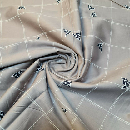 100% Cotton Drill Twill Fabric – 58" Wide Aztec Check Print for Workwear, Dresses & Craft Projects