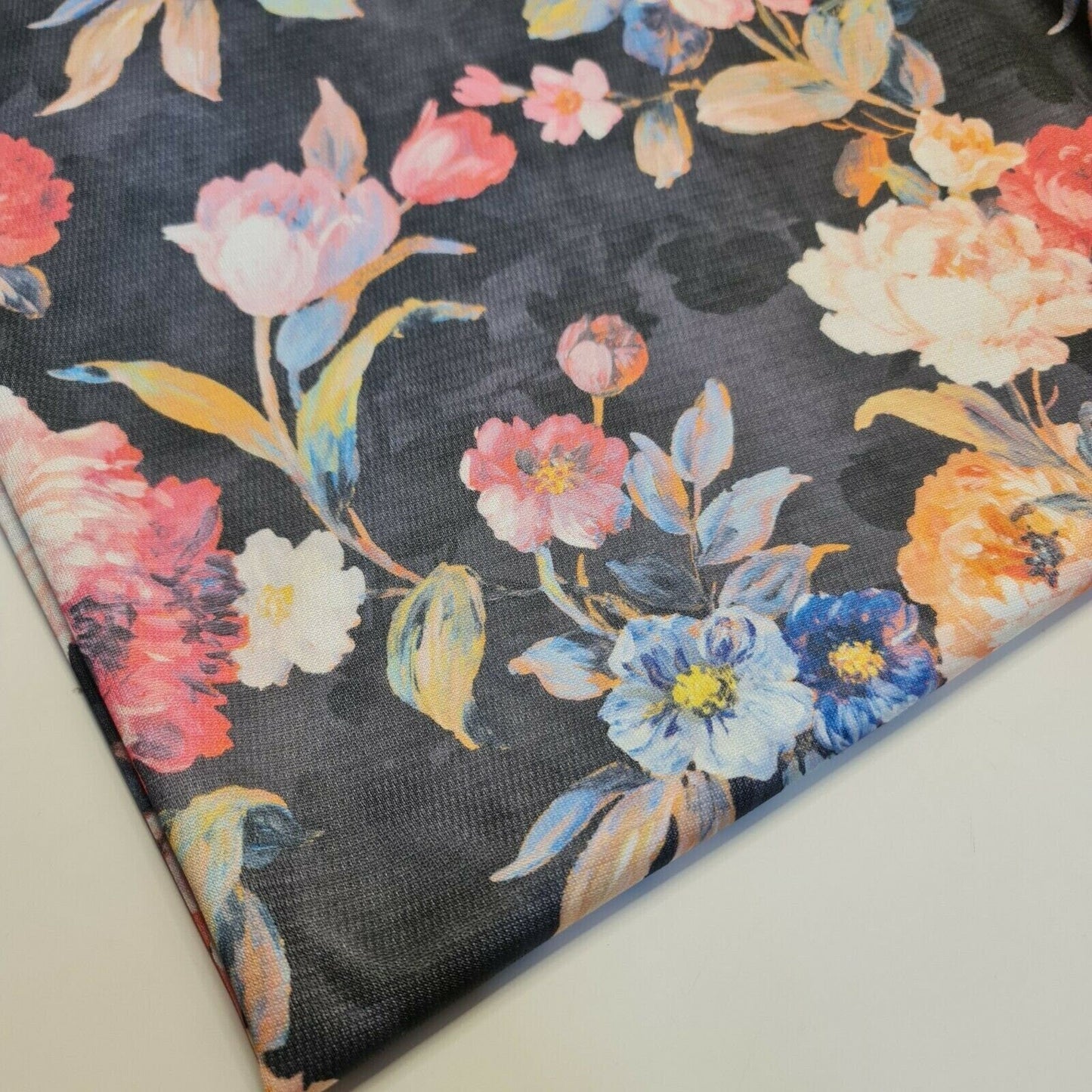 Floral Print Poly Viscose Stretch Jersey Fabric – Dress & Craft Material 58" Wide