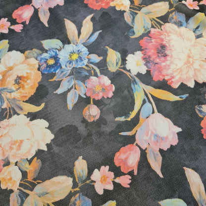 Floral Print Poly Viscose Stretch Jersey Fabric – Dress & Craft Material 58" Wide