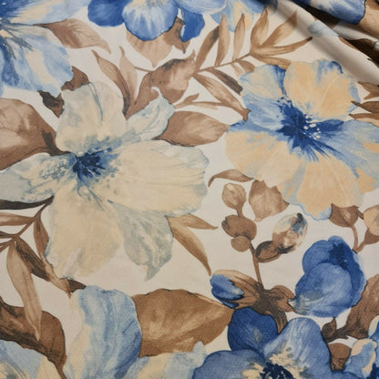 Floral Print Poly Viscose Stretch Jersey Fabric – Dress & Craft Material 58" Wide