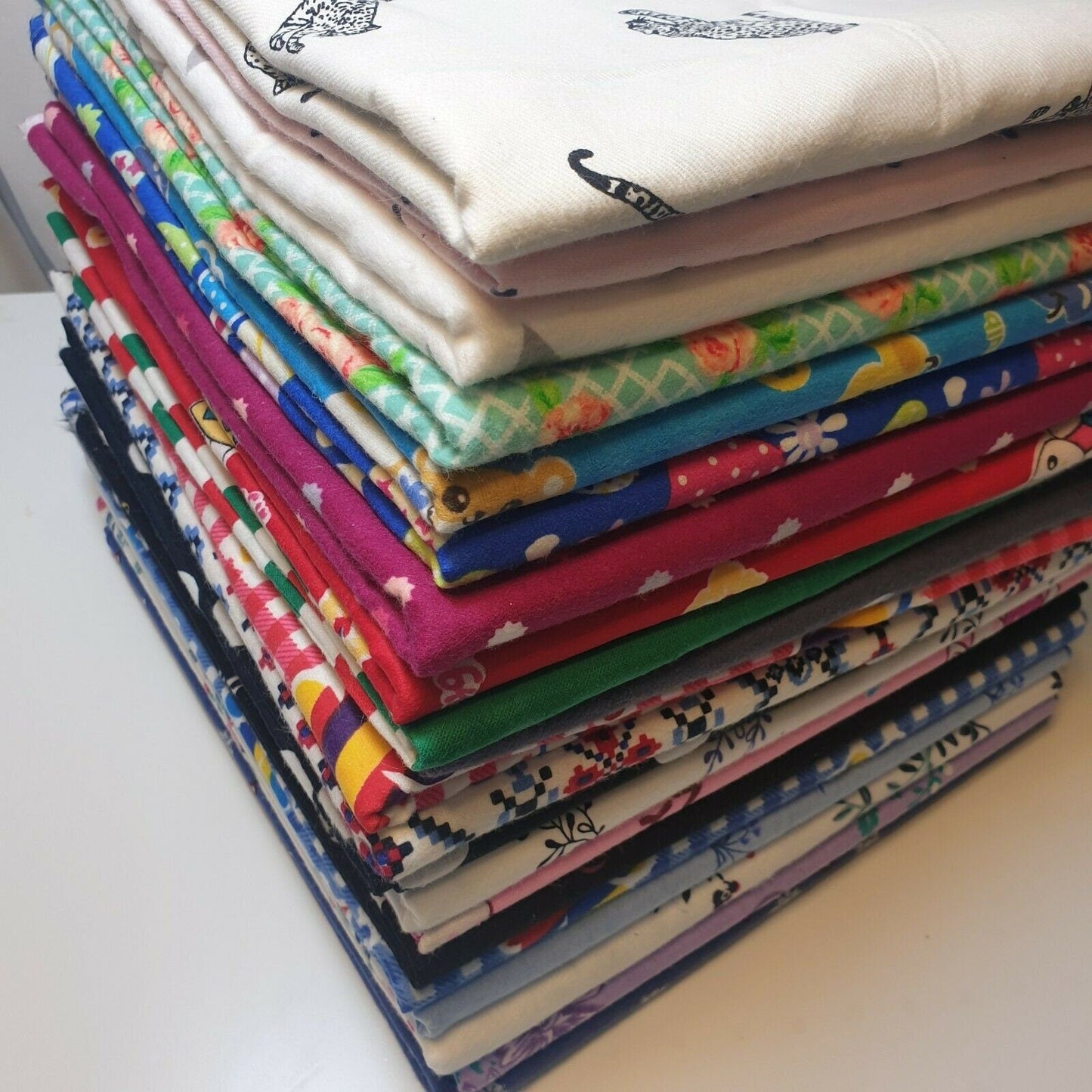 100% Cotton Brushed Flannel Winceyette Fabric – 44" Wide Printed Material for Quilting & Sewing Projects