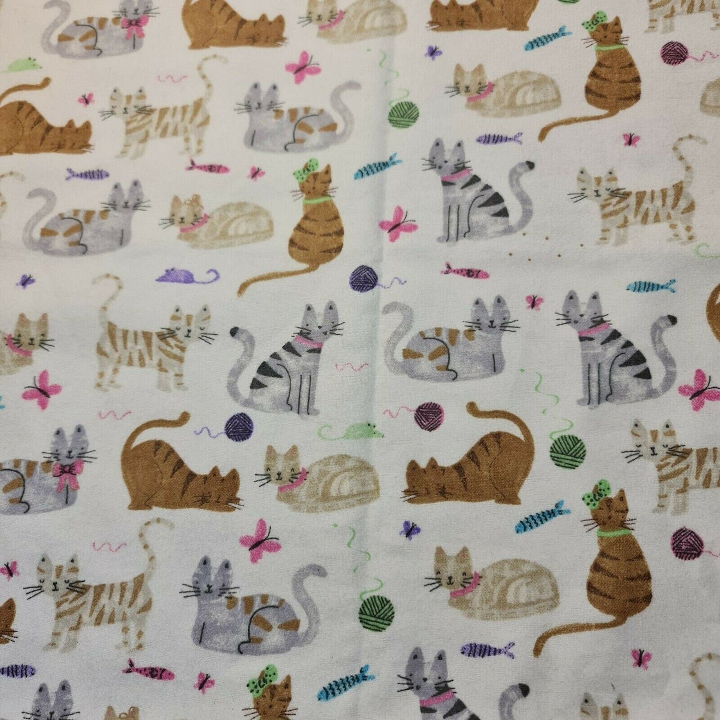 100% Cotton Brushed Flannel Winceyette Fabric – 44" Wide Printed Material for Quilting & Sewing Projects