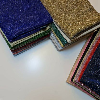 Shimmer Moonlight Stretch Glitter Nylon Fabric – 58" Wide Stardust Backdrop, Dress & Craft Material