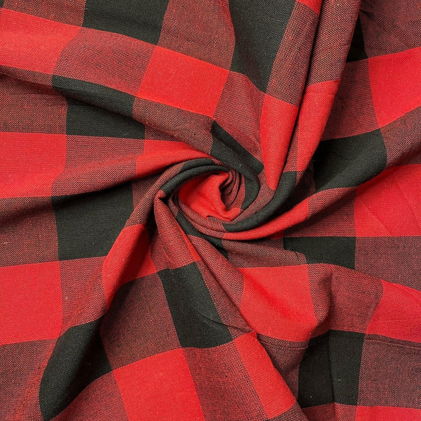 Premium 100% Cotton Gingham Khadi Handloom Fabric – 2" Check Soft Linen, 42" Wide
