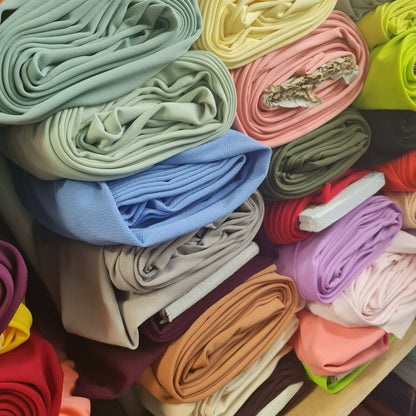 Scuba Crepe 4-Way Stretch Fabric | Solid Colors Elastane Jersey for Dresses & Crafts