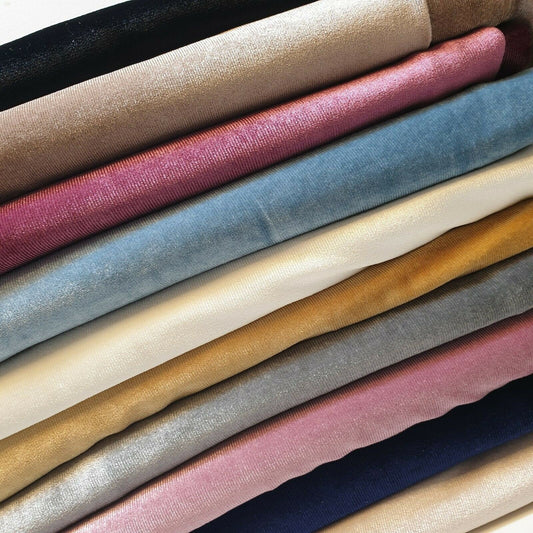 Plain Velvet / Soft Velour Fabric – 58" Wide Premium Stretch Material for Dresses & Crafts