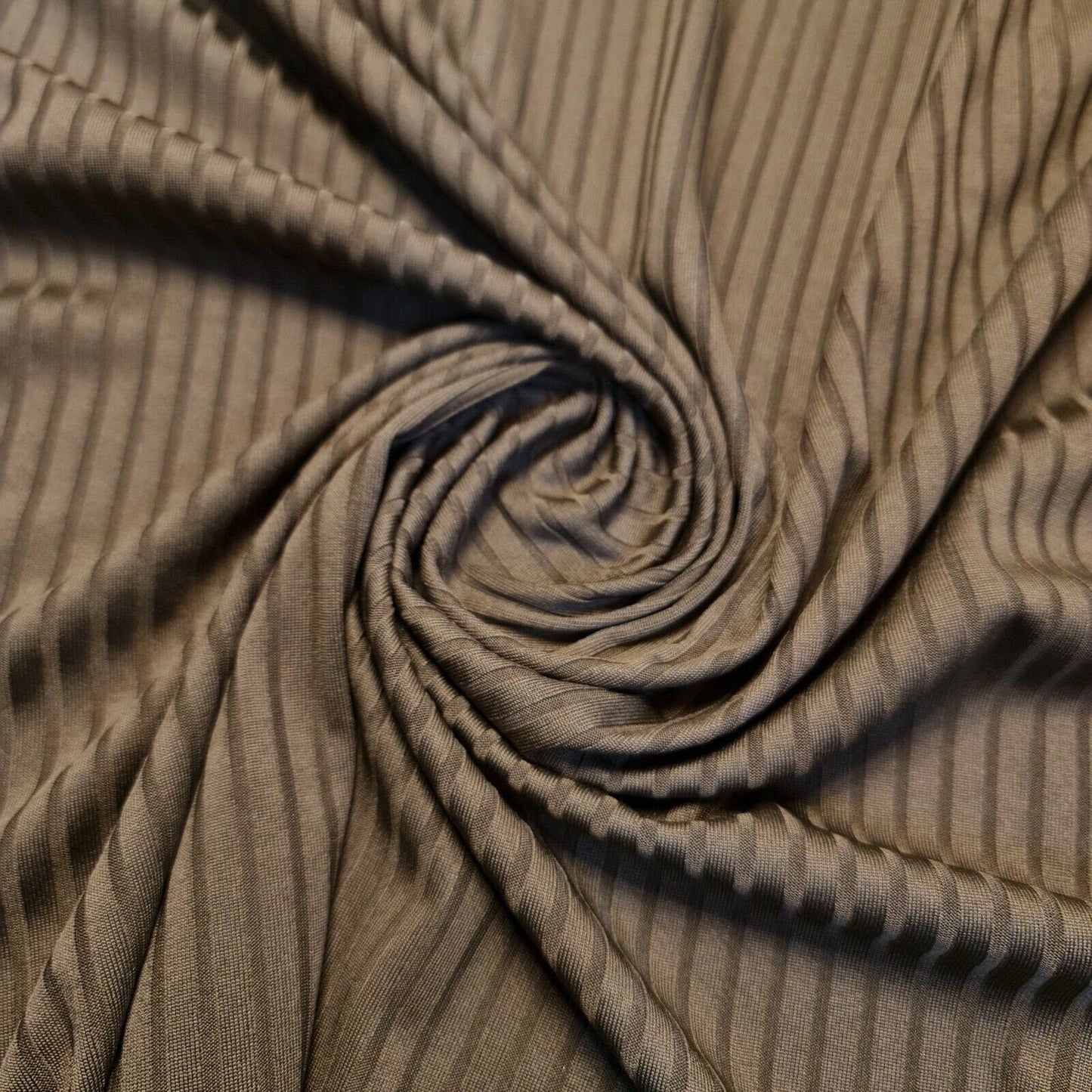 Ribbed Stretch Jersey Fabric – 58" Wide Viscose Polyester Spandex Blend – 4-Way Stretch Dress & Craft Material by the Metre