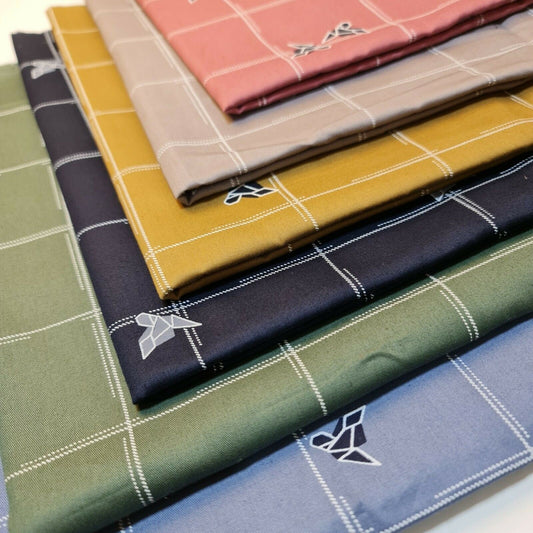 100% Cotton Drill Twill Fabric – 58" Wide Aztec Check Print for Workwear, Dresses & Craft Projects