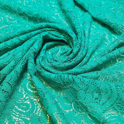 Cord Lace Crochet Fabric – 58" Wide Floral Glitter Embroidery for Bridal, Dress & Craft Material
