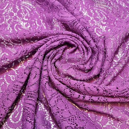 Cord Lace Crochet Fabric – 58" Wide Floral Glitter Embroidery for Bridal, Dress & Craft Material