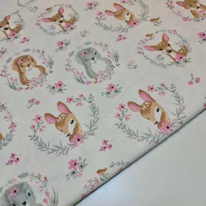 100% Cotton Brushed Flannel Winceyette Fabric – 44" Wide Printed Material for Quilting & Sewing Projects