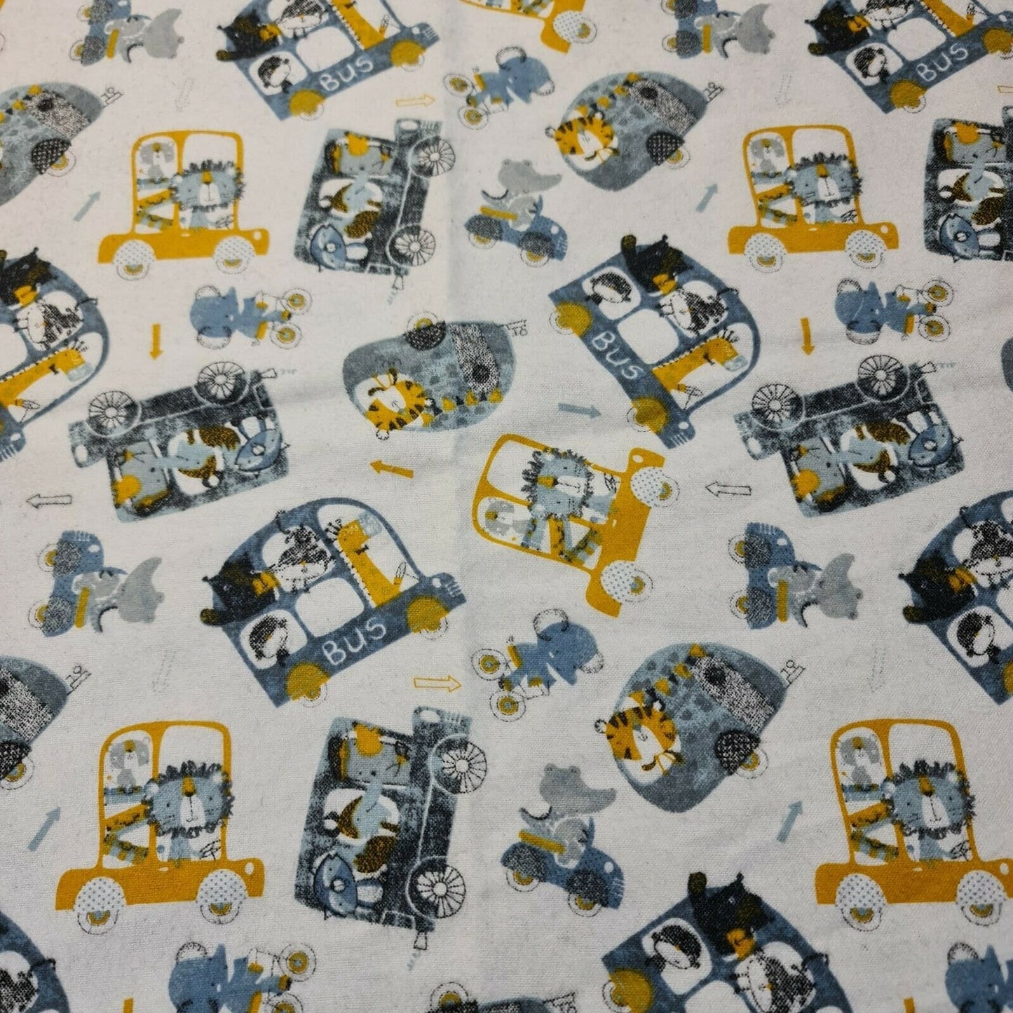 100% Cotton Brushed Flannel Winceyette Fabric – 44" Wide Printed Material for Quilting & Sewing Projects