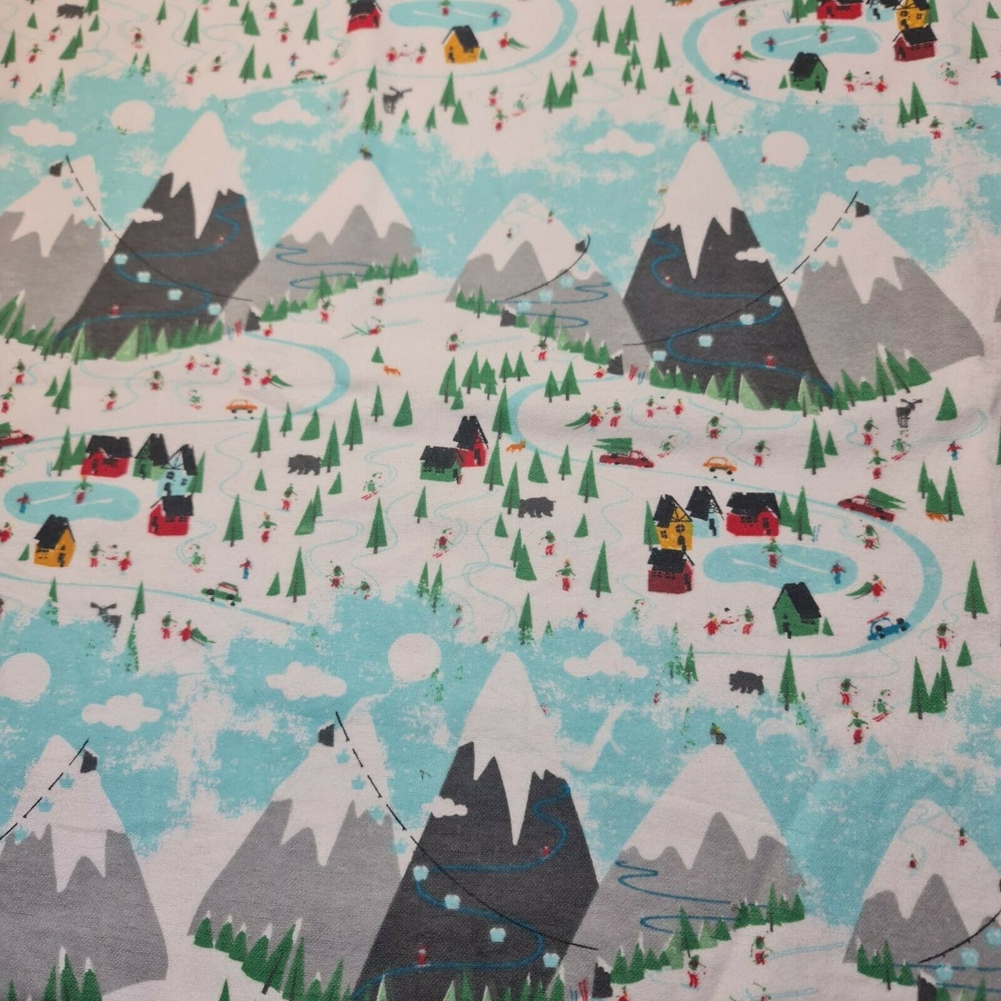 100% Cotton Brushed Flannel Winceyette Fabric – 44" Wide Printed Material for Quilting & Sewing Projects