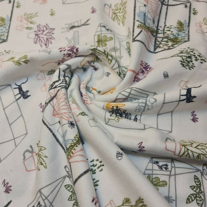 100% Cotton Brushed Flannel Winceyette Fabric – 44" Wide Printed Material for Quilting & Sewing Projects