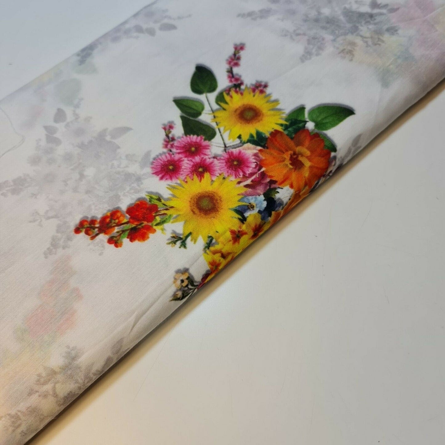 Floral Rose Soft Lawn Digital Print Craft Dress Material Polycotton Fabric 44"