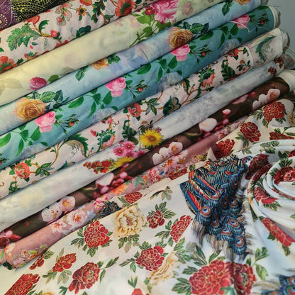 Floral Rose Soft Lawn Digital Print Craft Dress Material Polycotton Fabric 44"