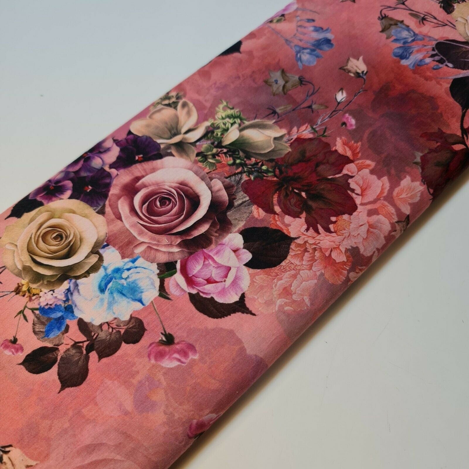 Floral Rose Soft Lawn Digital Print Craft Dress Material Polycotton Fabric 44