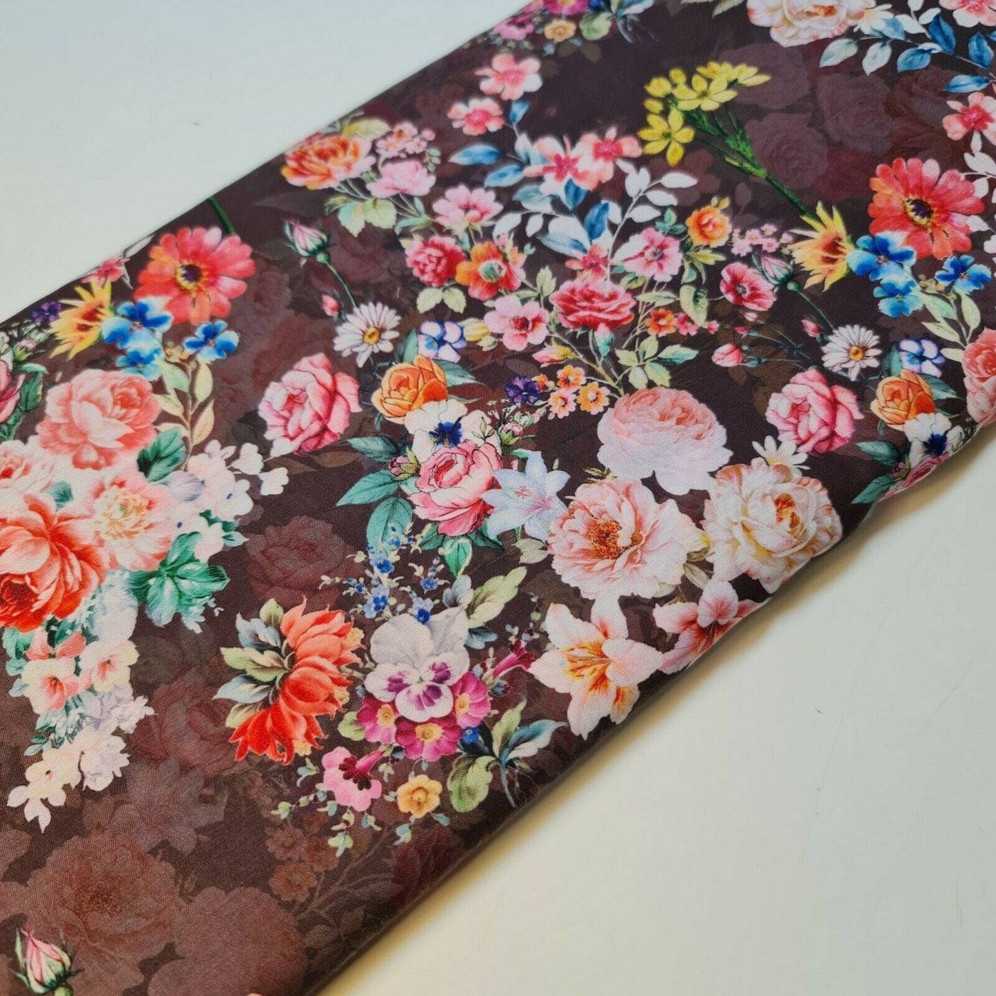 Floral Rose Soft Lawn Digital Print Craft Dress Material Polycotton Fabric 44"
