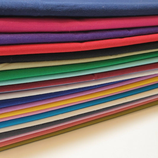 Plain 100% Cotton Fabric Material Pre Cuts Quilting Metre 50 Colours 44"