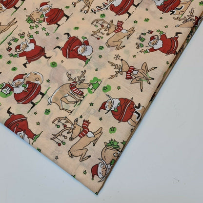 Christmas Festive Polycotton Print Fabric – 44" Wide Craft & Dressmaking Material by the Metre