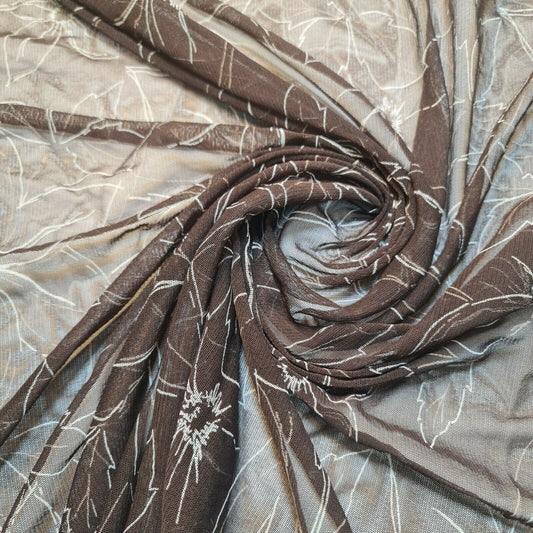 Power Net Fabric – 58" Wide Premium Printed Sheer 4-Way Stretch Mesh Dress Material