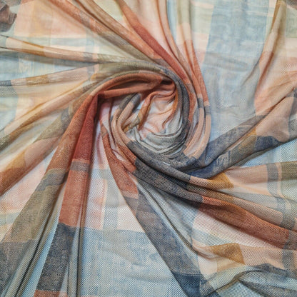 Power Net Fabric – 58" Wide Premium Printed Sheer 4-Way Stretch Mesh Dress Material