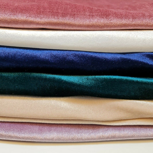 Plain Velvet / Soft Velour Fabric – 58" Wide Premium Stretch Material for Dresses & Crafts