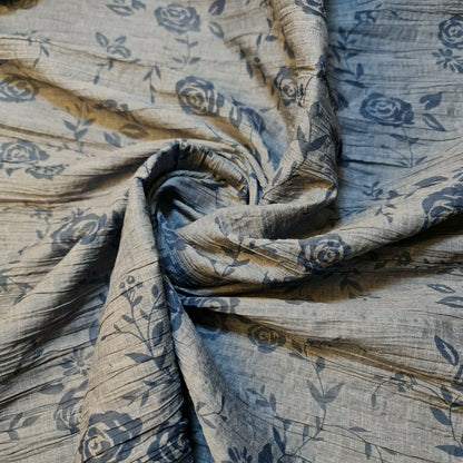 Creased Crinkle 100% Cotton Fabric – 55" Wide Plain & Boho Floral Dress & Craft Material