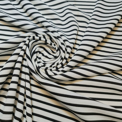 Ribbed Stretch Jersey Fabric – 58" Wide Viscose Polyester Spandex Blend – 4-Way Stretch Dress & Craft Material by the Metre