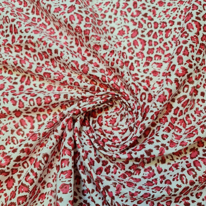 Clearance 100% Cotton Baby Ivory Leopard Ditsy Floral Dress Craft Material Meter