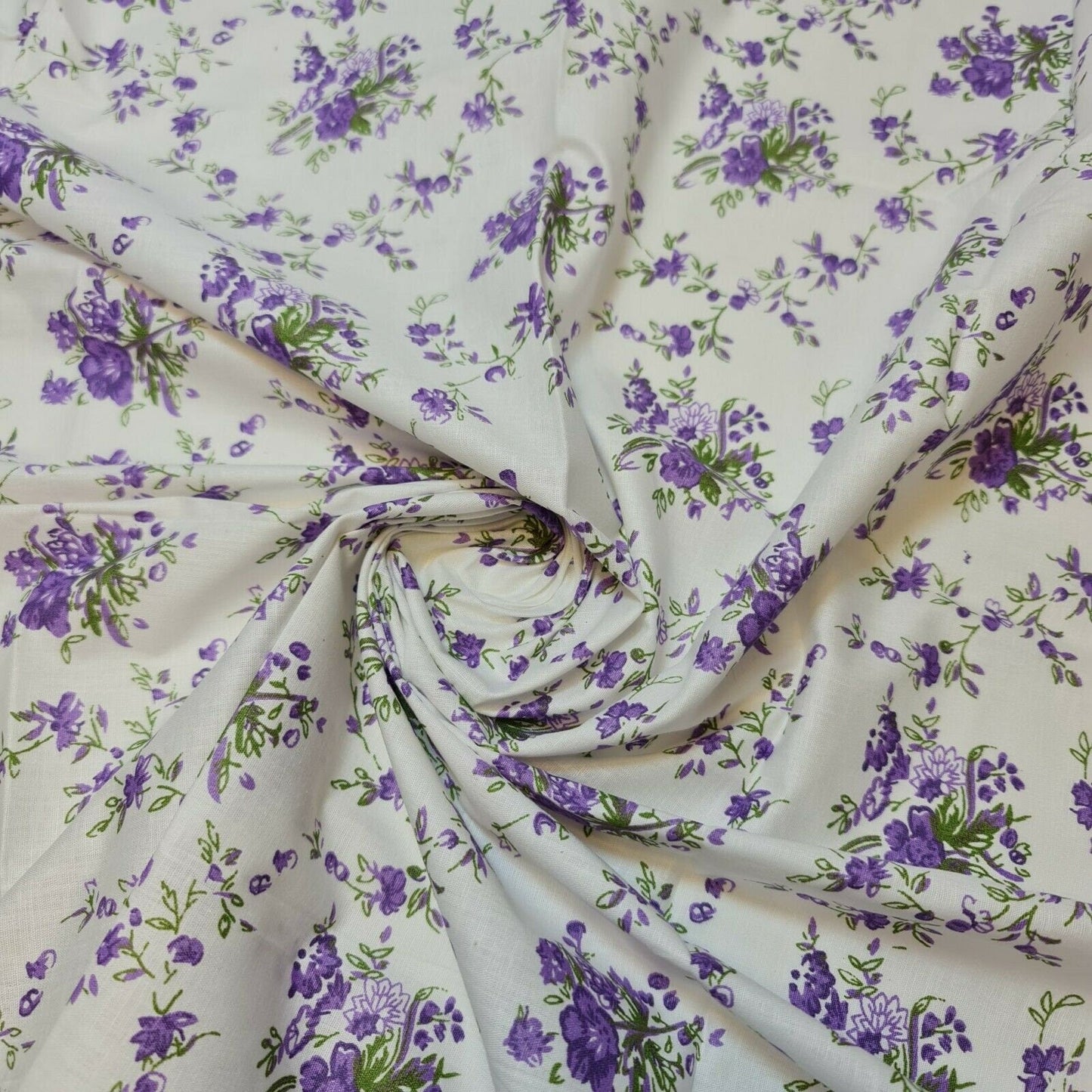 Clearance 100% Cotton Baby Ivory Leopard Ditsy Floral Dress Craft Material Meter