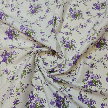 Clearance 100% Cotton Baby Ivory Leopard Ditsy Floral Dress Craft Material Meter