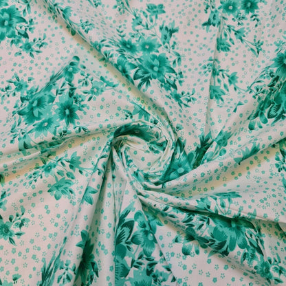 Clearance 100% Cotton Baby Ivory Leopard Ditsy Floral Dress Craft Material Meter