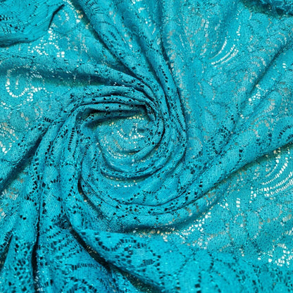 Cord Lace Crochet Fabric – 58" Wide Floral Glitter Embroidery for Bridal, Dress & Craft Material