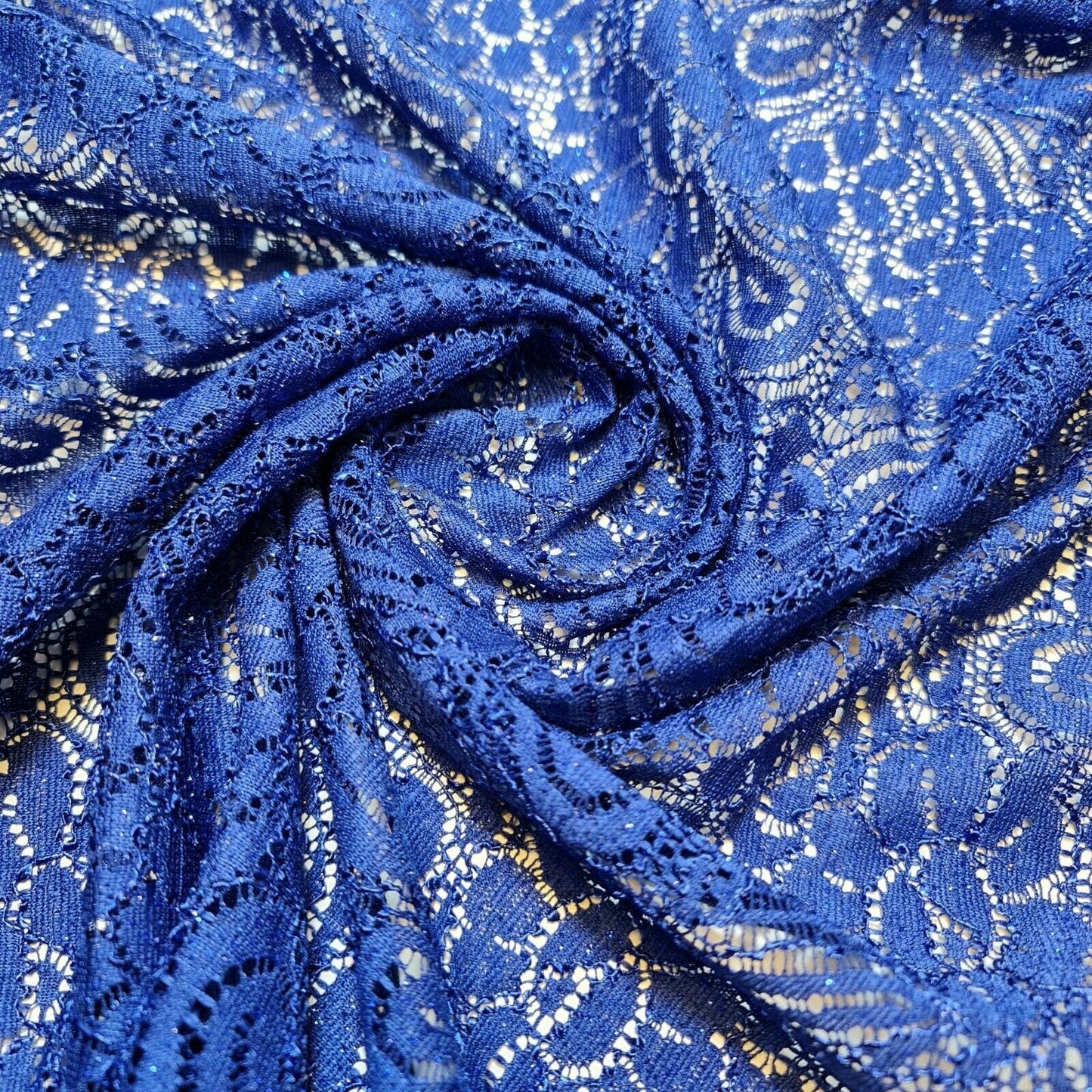 Cord Lace Crochet Fabric – 58" Wide Floral Glitter Embroidery for Bridal, Dress & Craft Material