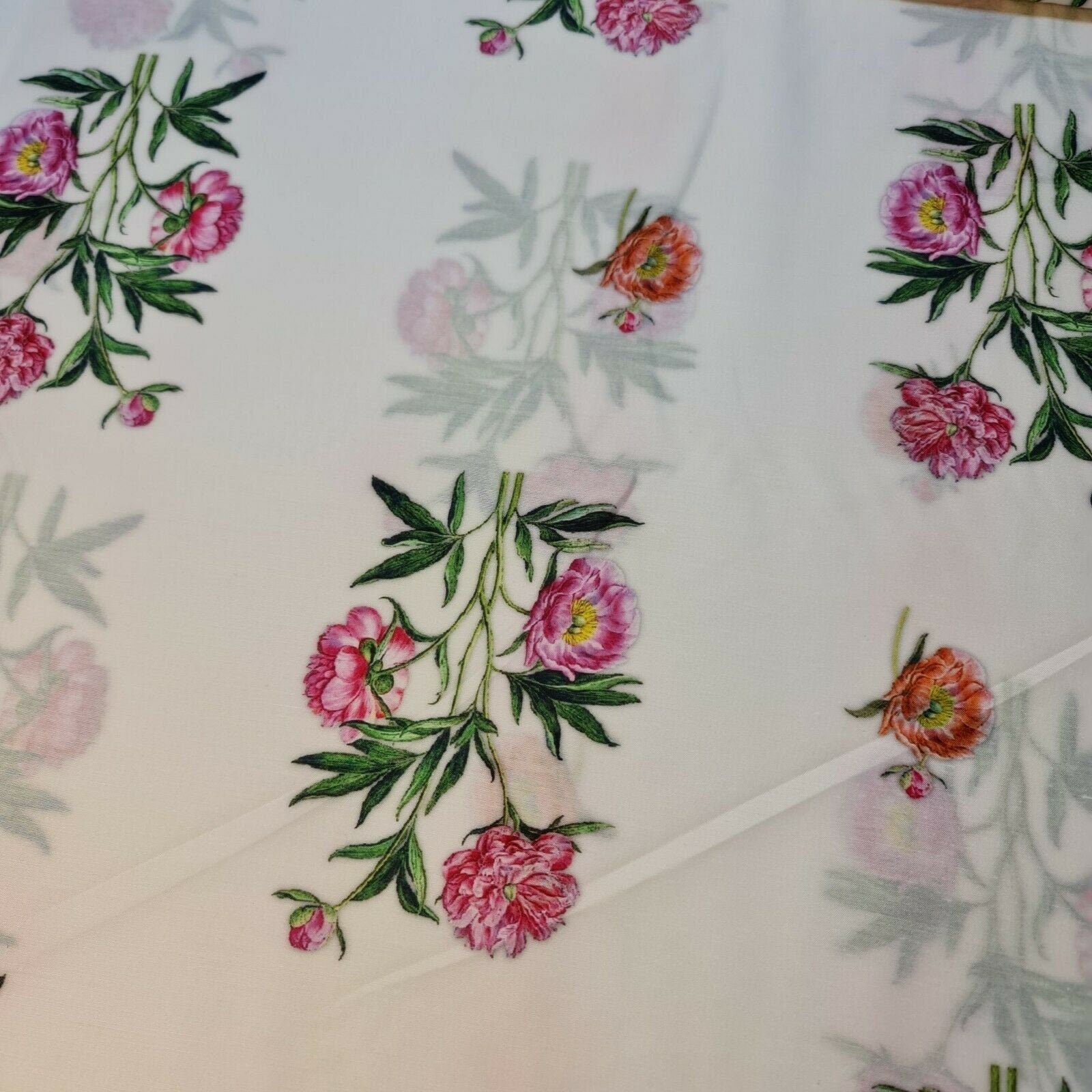Floral Rose Soft Lawn Digital Print Craft Dress Material Polycotton Fabric 44