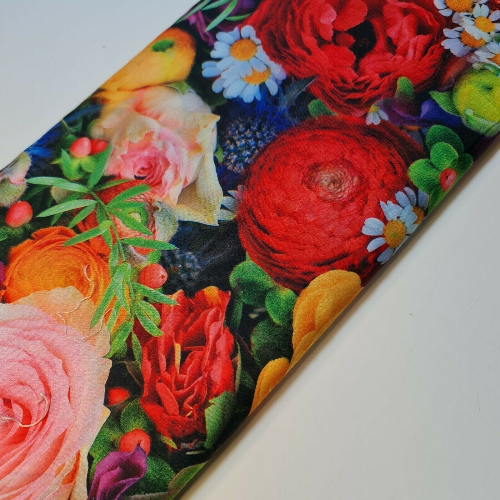 Floral Rose Soft Lawn Digital Print Craft Dress Material Polycotton Fabric 44