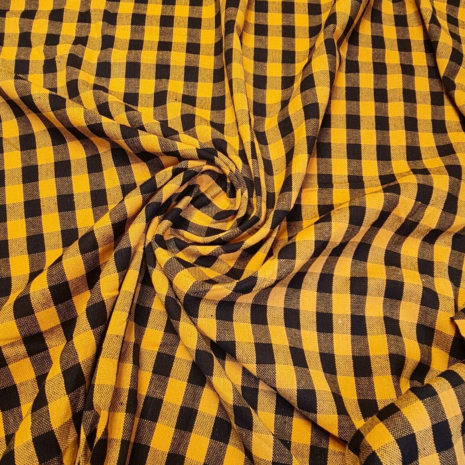 Premium 100% Cotton Gingham Khadi Handloom Fabric – 1/4