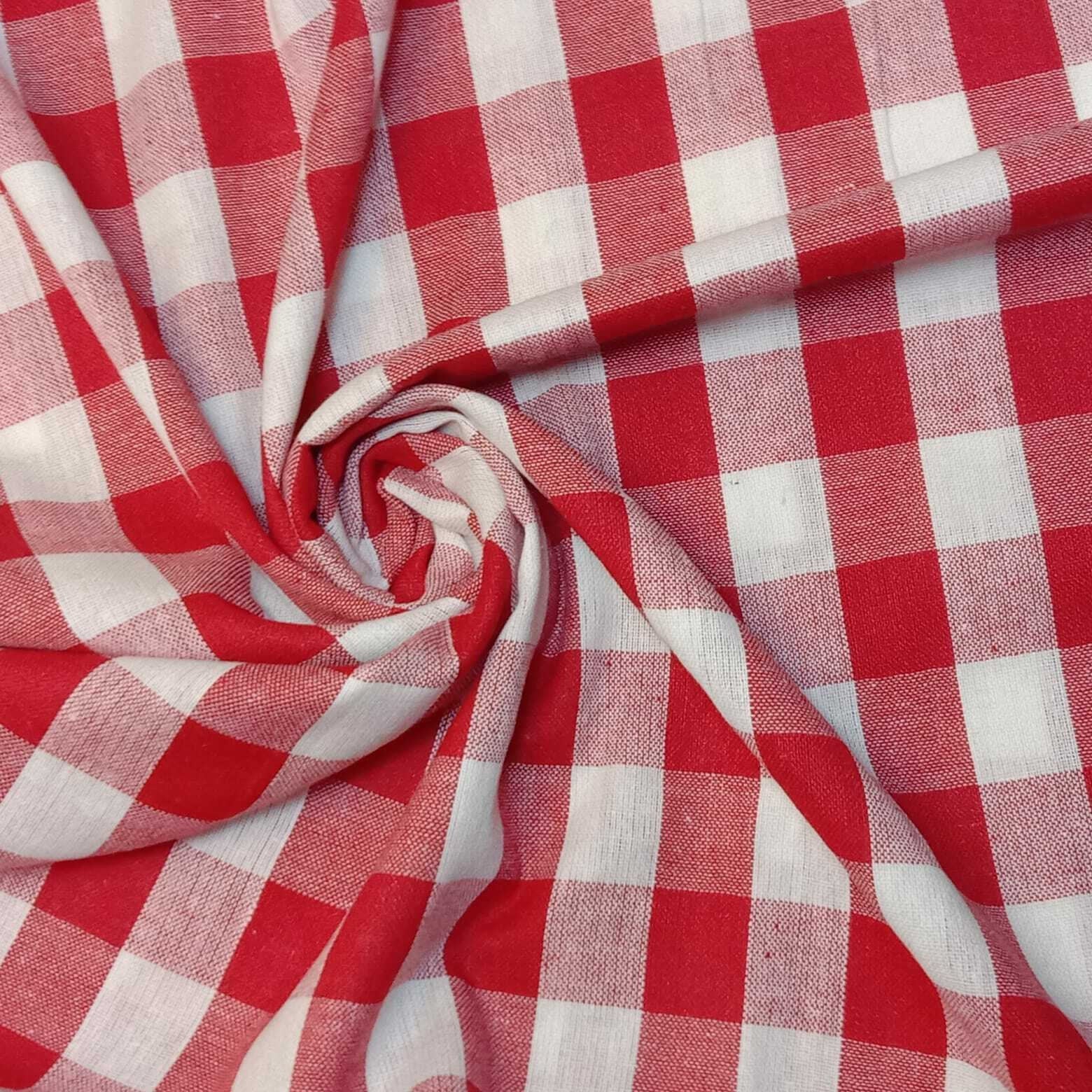 Premium 100% Cotton Gingham Khadi Handloom Fabric – 1